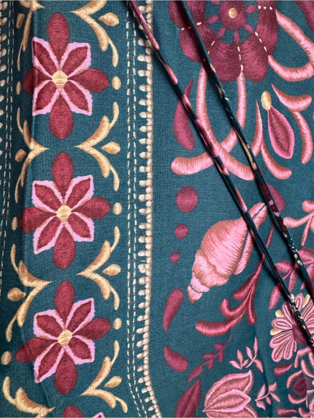 FARM Rio Teal and Rose-Pink Printed V-Neck Maxi Dress - Picture 7 of 9